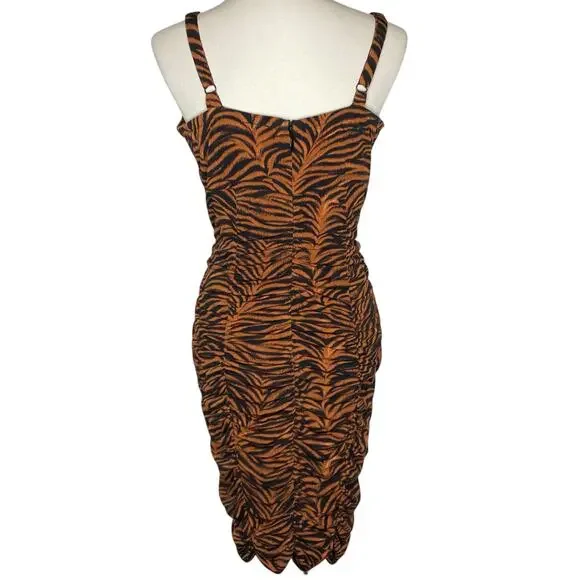 Torrid Studio Knit Shirred Bodycon Dress Brown Tiger Print 14 16 1X NWT Clubwear - Picture 9 of 16
